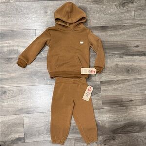 Levi's Kids Tan Hoodie and Jogger Set